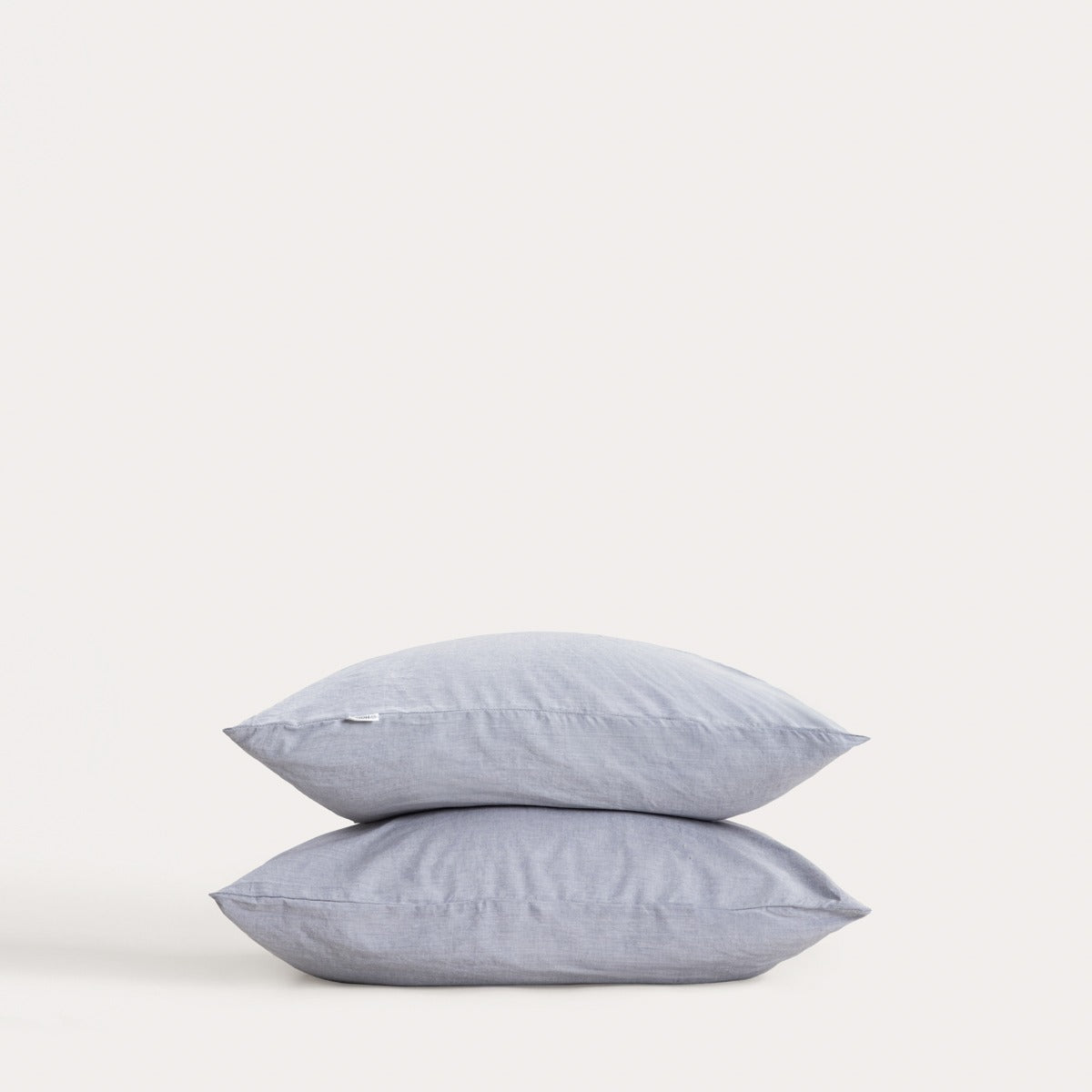 Set of Two GOSSY Cotton Pillowcases in Dyed Blue Threads