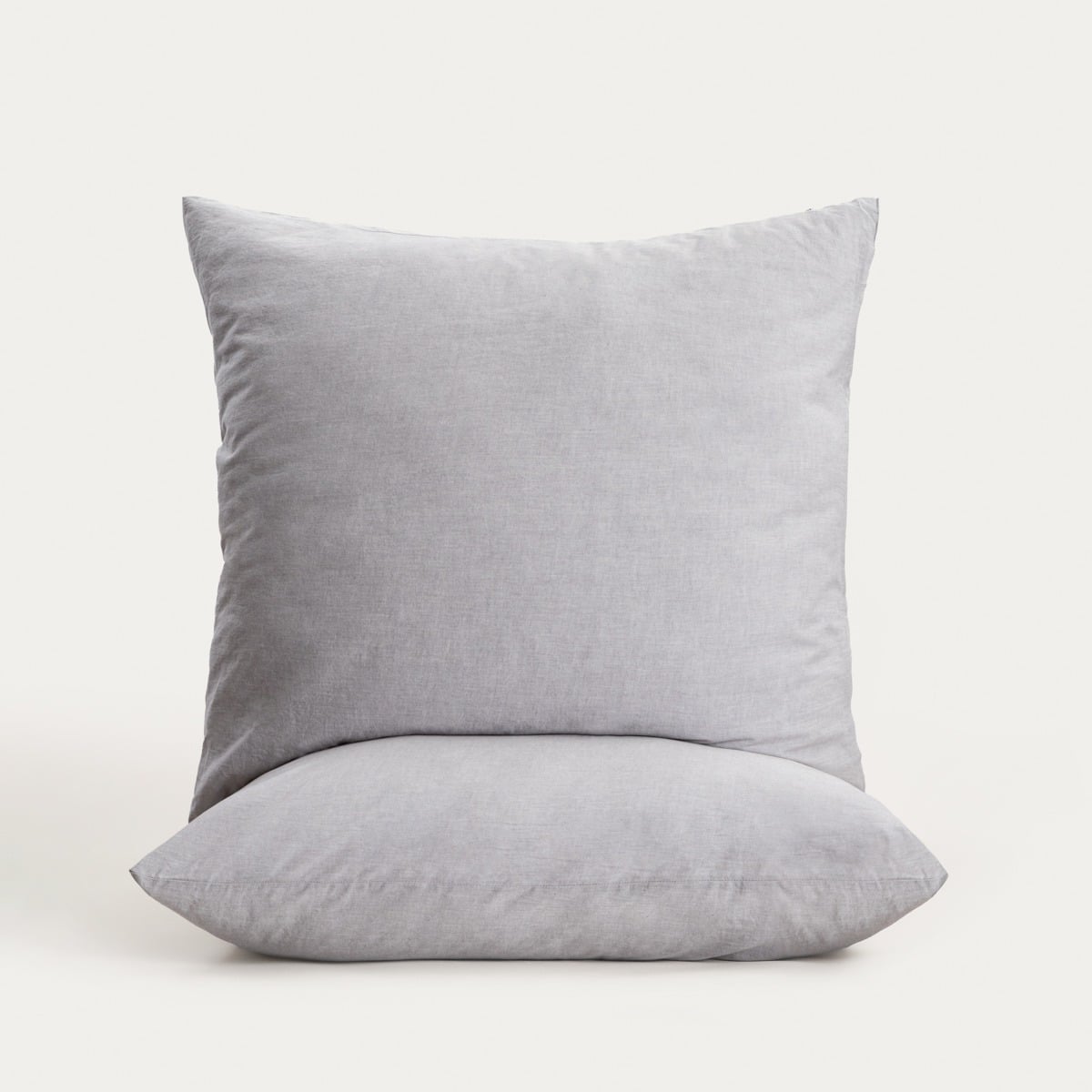 Set of Two GOSSY Cotton Pillowcases in Dyed Grey 70x80 cm