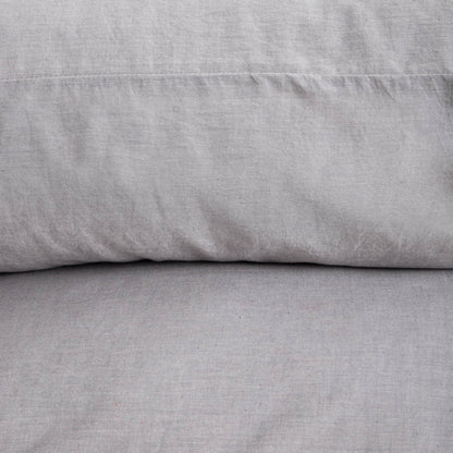 Set of Two GOSSY Cotton Pillowcases in Dyed Grey Threads 50x60 cm