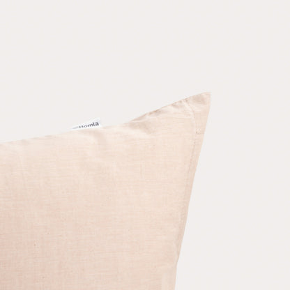 Set of Two GOSSY Cotton Pillowcases in Dyed Beige Threads