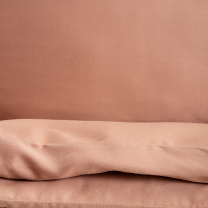 AVELIA Dark Beige Viscose-Blend Satin Bedding Set 160x200 + 2x70x80 cm