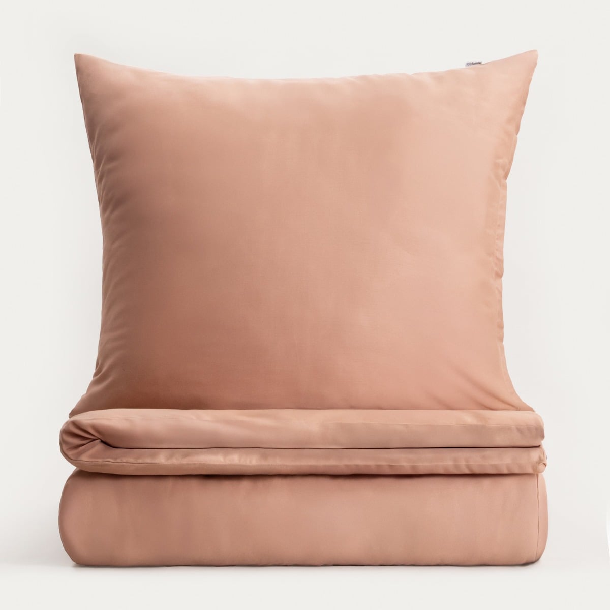 AVELIA Dark Beige Viscose-Blend Satin Bedding 140x200 cm