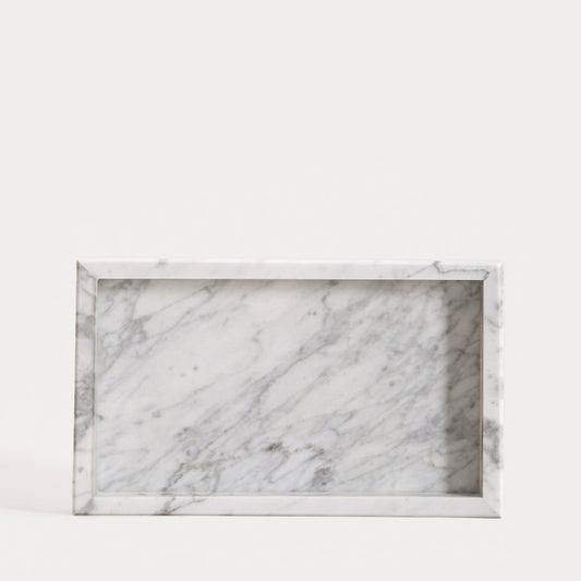 MARMURI Marble White Decorative Tray 25x15x3 cm