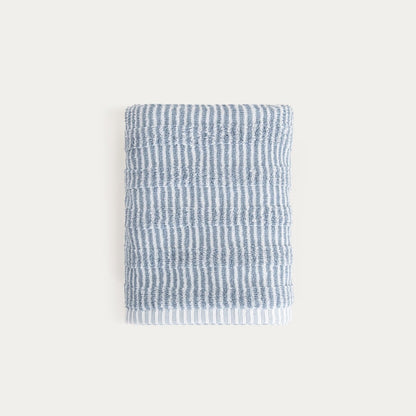 TIRAS Blue Striped Towel 50x90 cm - Soft Cotton, Quick Dry