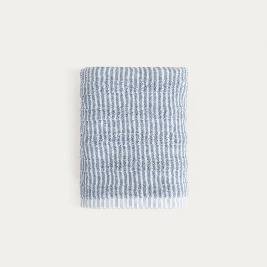 TIRAS Blue Striped Towel 50x90 cm - Soft Cotton, Quick Dry