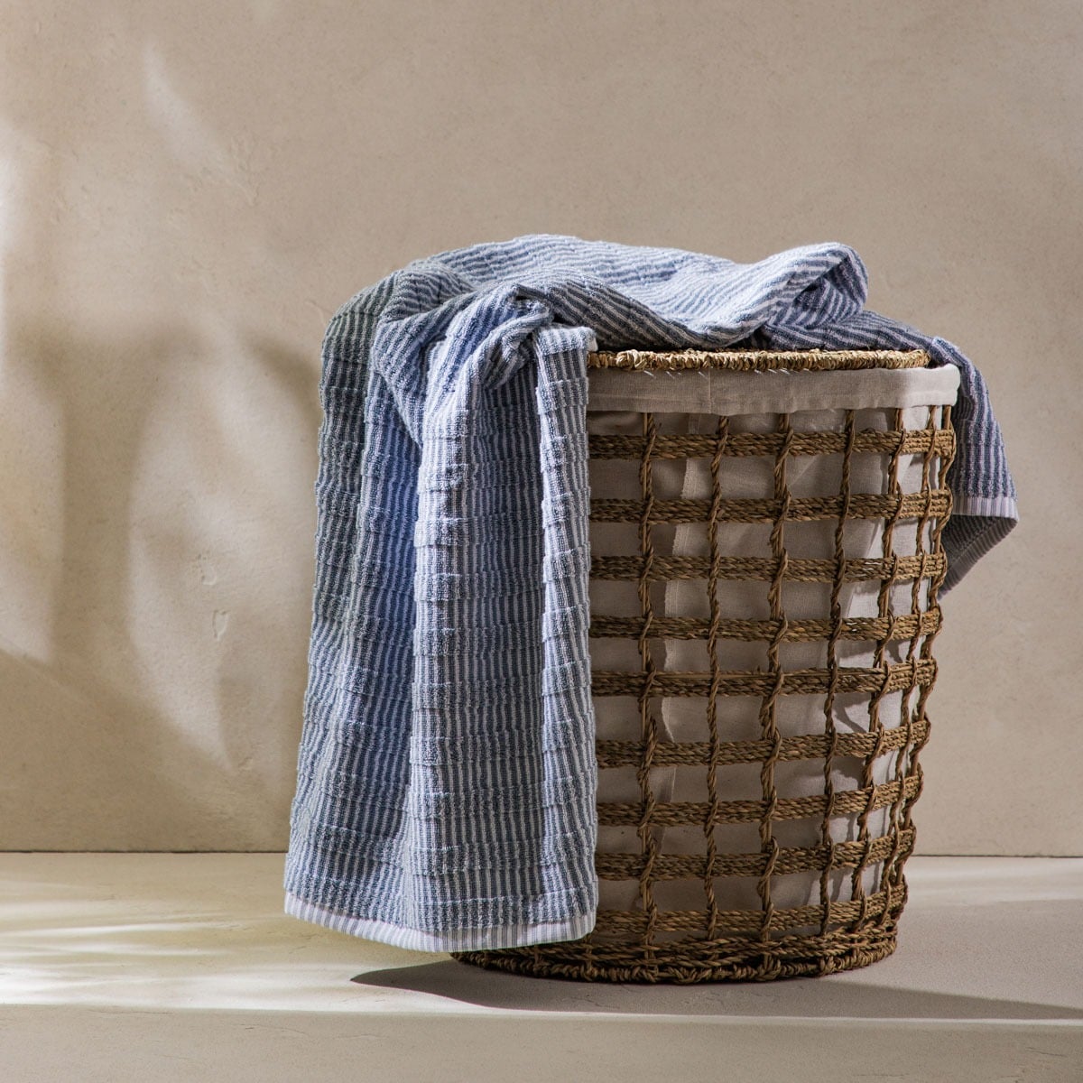 TIRAS Blue Striped Cotton Towel 70x130 cm