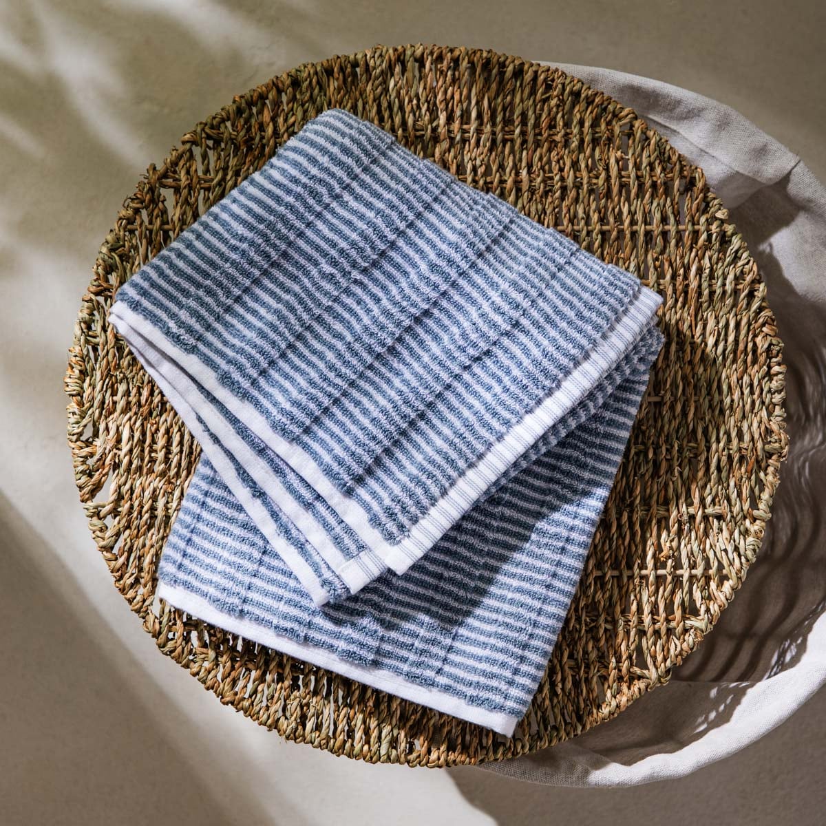 TIRAS Blue Striped Cotton Towel 70x130 cm
