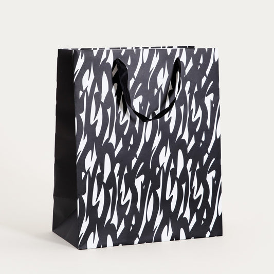 Cymka Large Black and White Gift Bag 34x28x5cm