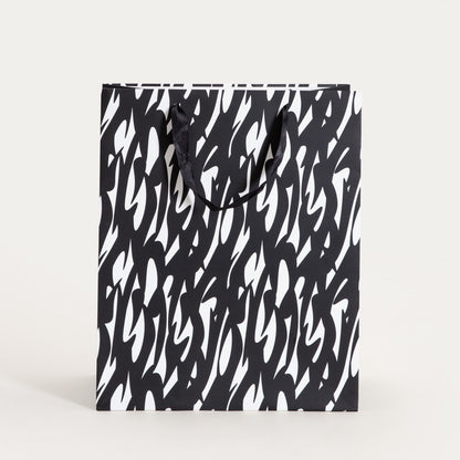 Cymka Large Black and White Gift Bag 34x28x5cm