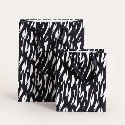 Gift Bag Cymka Black and White Small 19x23x10 cm
