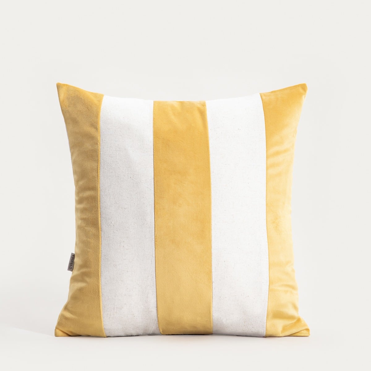 MANO Yellow Striped Linen Cushion Cover 45x45cm