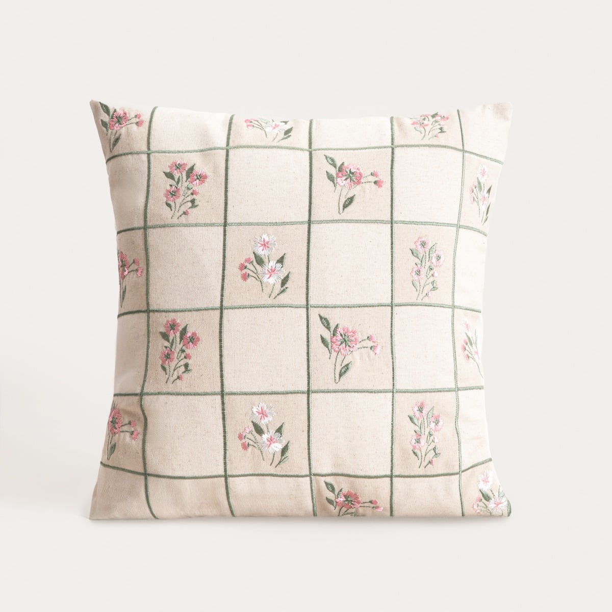 DAMINI Linen Floral Pattern Pillowcase 45x45cm