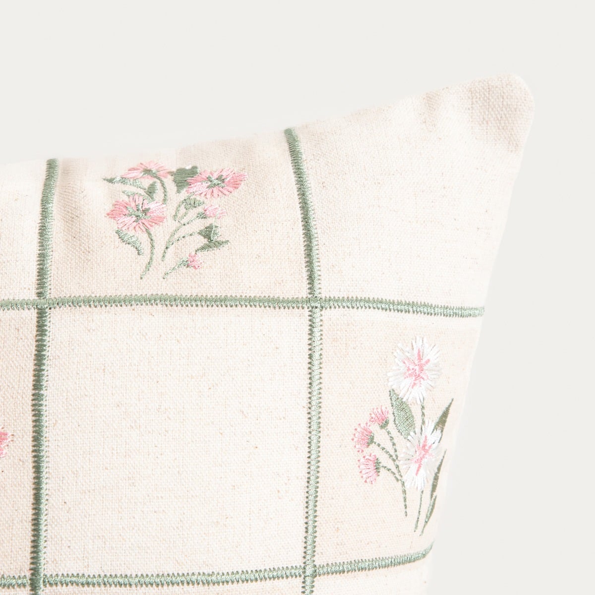 DAMINI Linen Floral Pattern Pillowcase 45x45cm