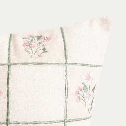 DAMINI Linen Floral Pattern Pillowcase 45x45cm