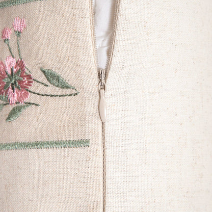 DAMINI Linen Floral Pattern Pillowcase 45x45cm