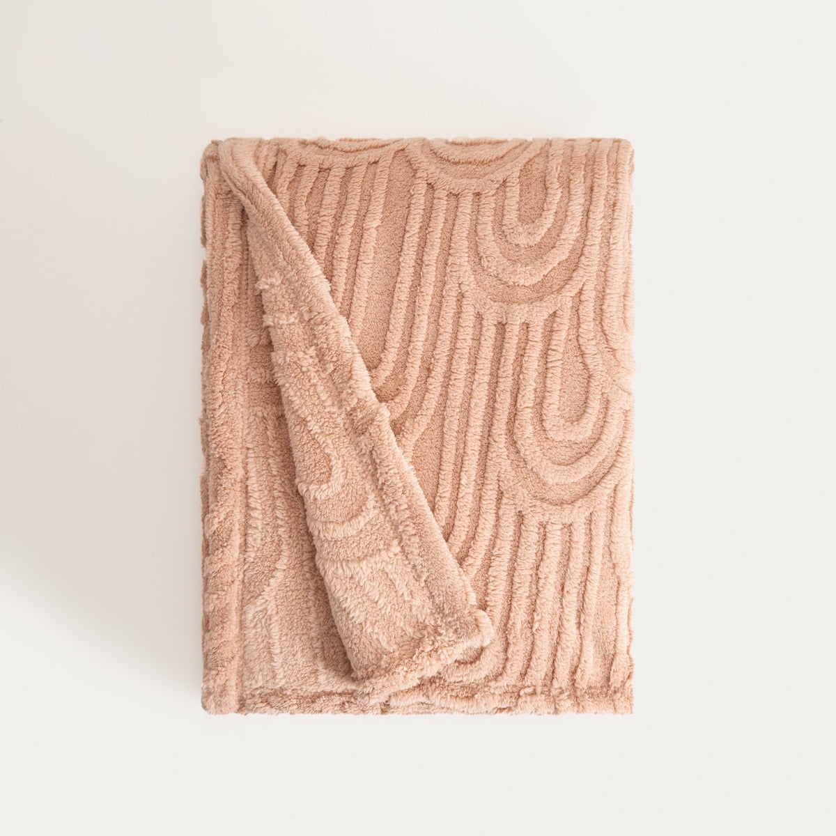 DARIN Soft Beige Blanket with Structured Pattern 150x200cm