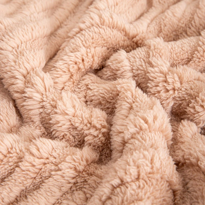 DARIN Soft Beige Blanket with Structured Pattern 150x200cm
