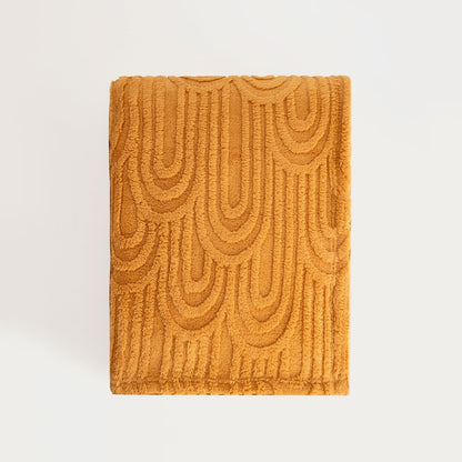 DARIN Soft Mustard Blanket with Structured Pattern 150x200cm