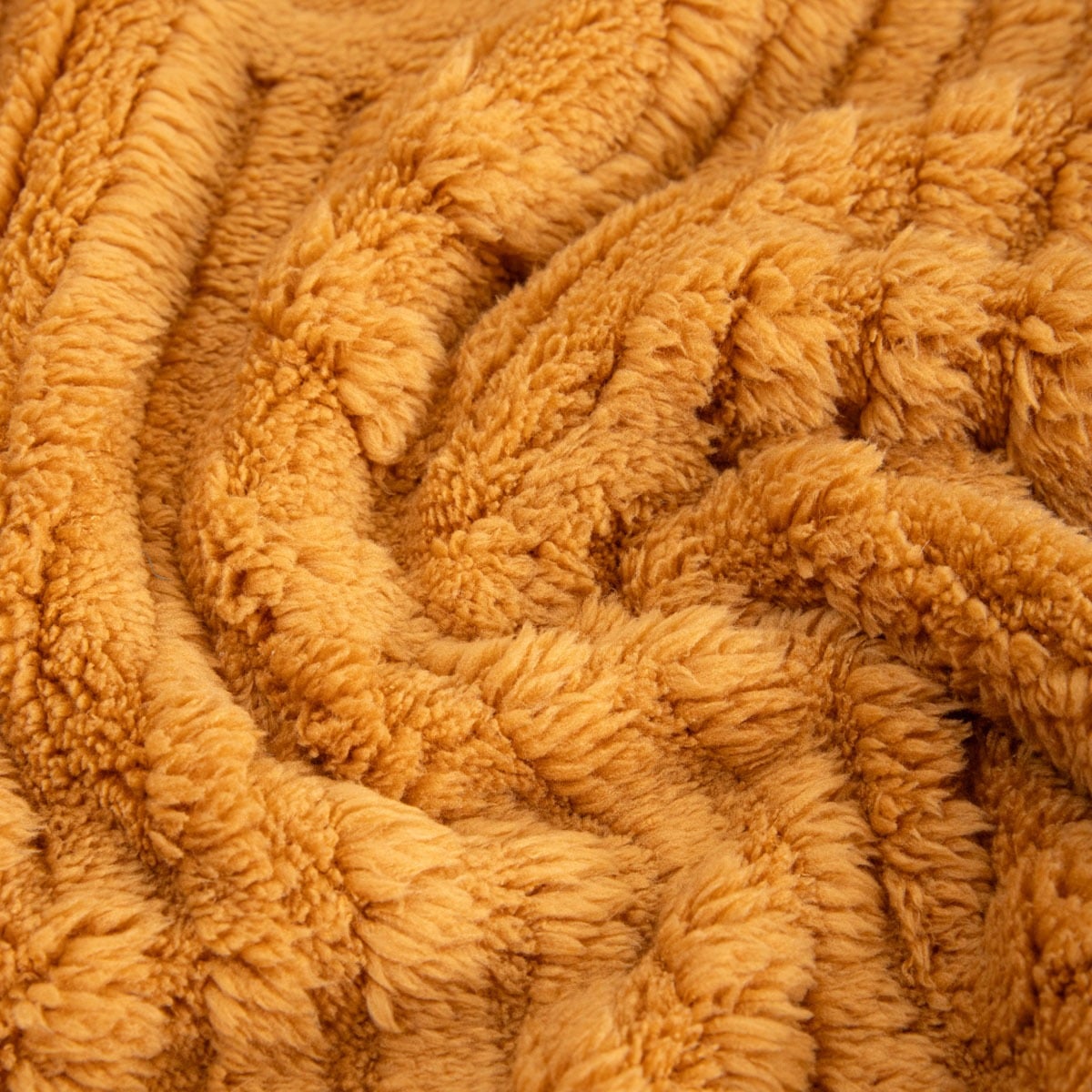 DARIN Soft Mustard Blanket with Structured Pattern 150x200cm