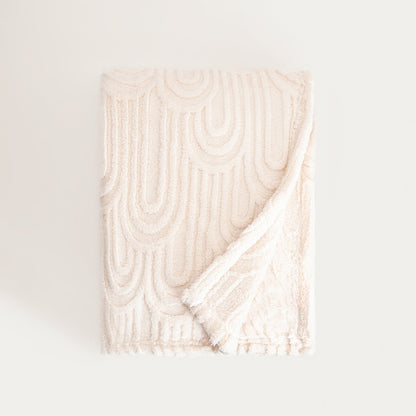 DARIN Soft Ecru Blanket with Structured Pattern 150x200cm