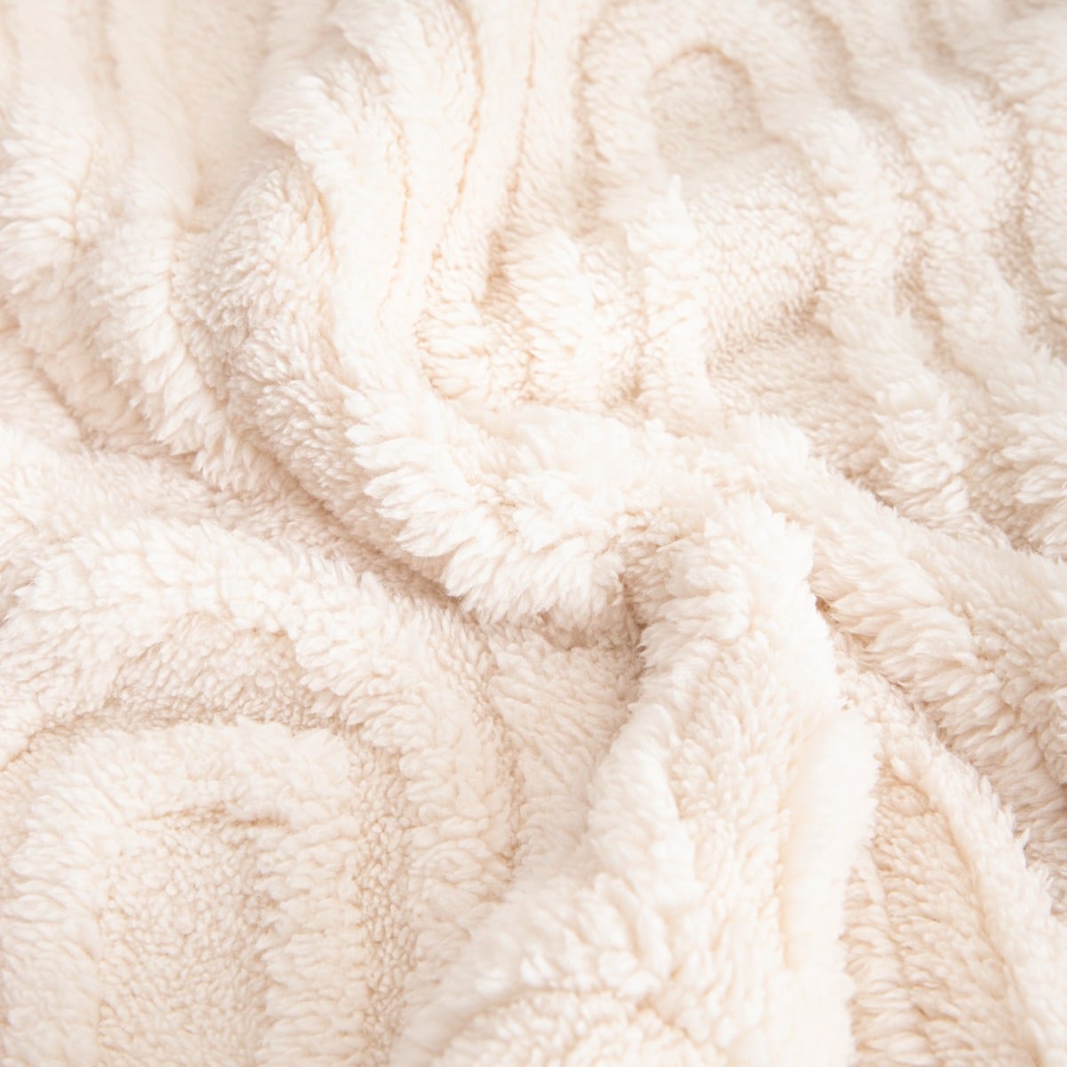 DARIN Soft Ecru Blanket with Structured Pattern 150x200cm