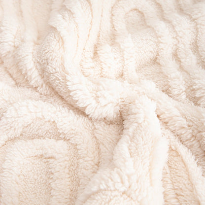 DARIN Soft Ecru Blanket with Structured Pattern 150x200cm