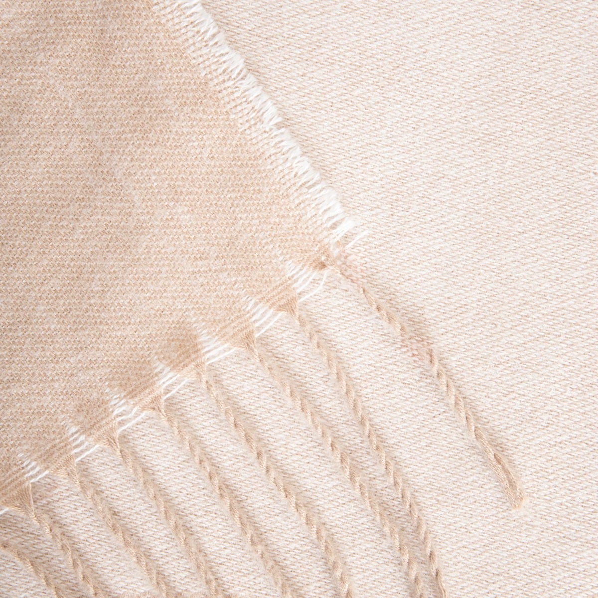 KALOR Beige Jacquard Pattern Blanket with Fringe 135x200cm