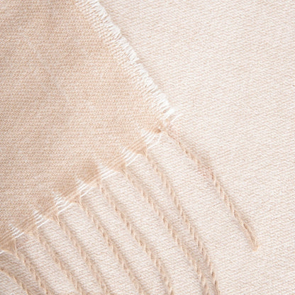 KALOR Beige Jacquard Pattern Blanket with Fringe 135x200cm
