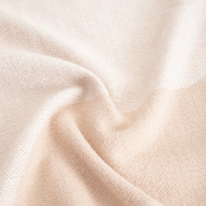 KALOR Beige Jacquard Pattern Blanket with Fringe 135x200cm