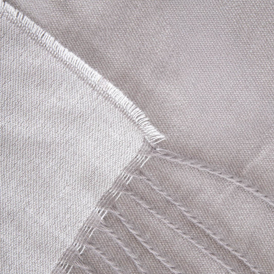 KALOR Grey Jacquard Blanket with Fringe 135x200cm