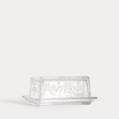 Creston Glass Butter Bowl with Bird Motif 17.5x7 cm