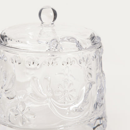 Creston Glass Sugar Bowl with Bird Motif 0.26L