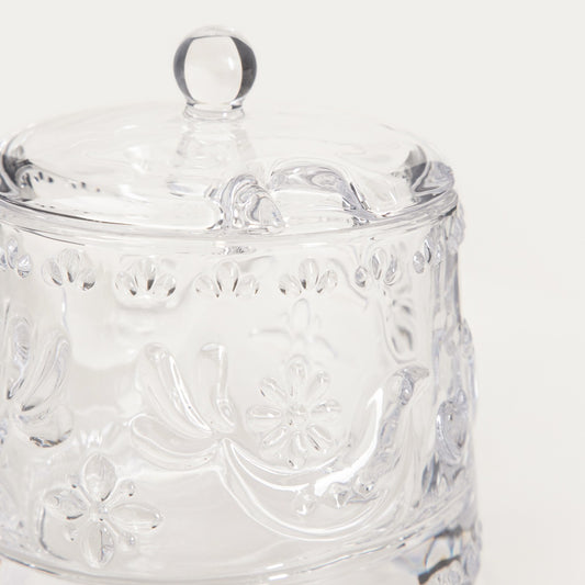 Creston Glass Sugar Bowl with Bird Motif 0.26L