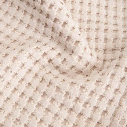 Beige Headband and Turban Set VAFFEL - 100% Cotton Waffle Texture