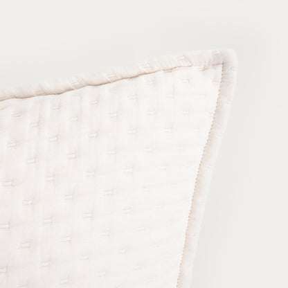 Anisha Ecru Decorative Quilted Pillowcase 45x45cm