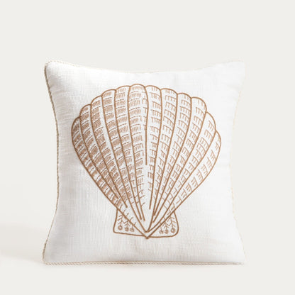 PREM Pillowcase with Embroidered Shell and Corduroy Trim 45x45cm