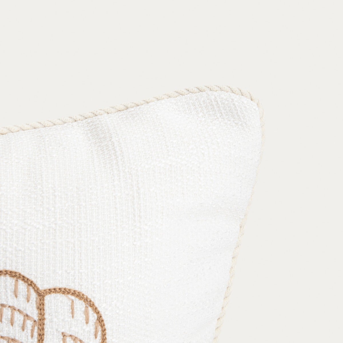 PREM Pillowcase with Embroidered Shell and Corduroy Trim 45x45cm