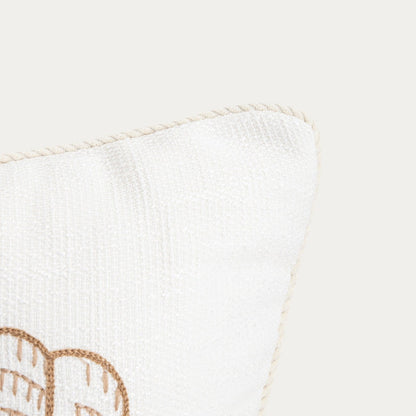 PREM Pillowcase with Embroidered Shell and Corduroy Trim 45x45cm