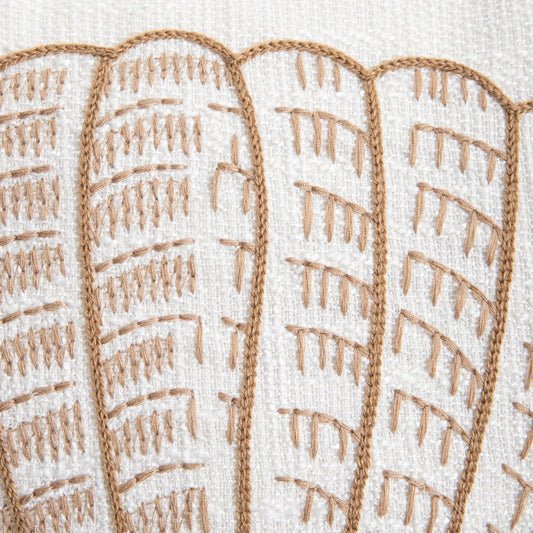 PREM Pillowcase with Embroidered Shell and Corduroy Trim 45x45cm