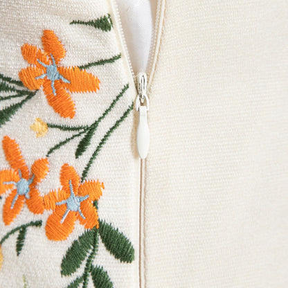 LAVIT Pillowcase with Embroidered Flowers 45x45cm