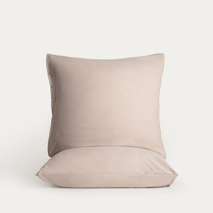 Set of Two MAISY Beige Microfibre Pillowcases 50x60 cm