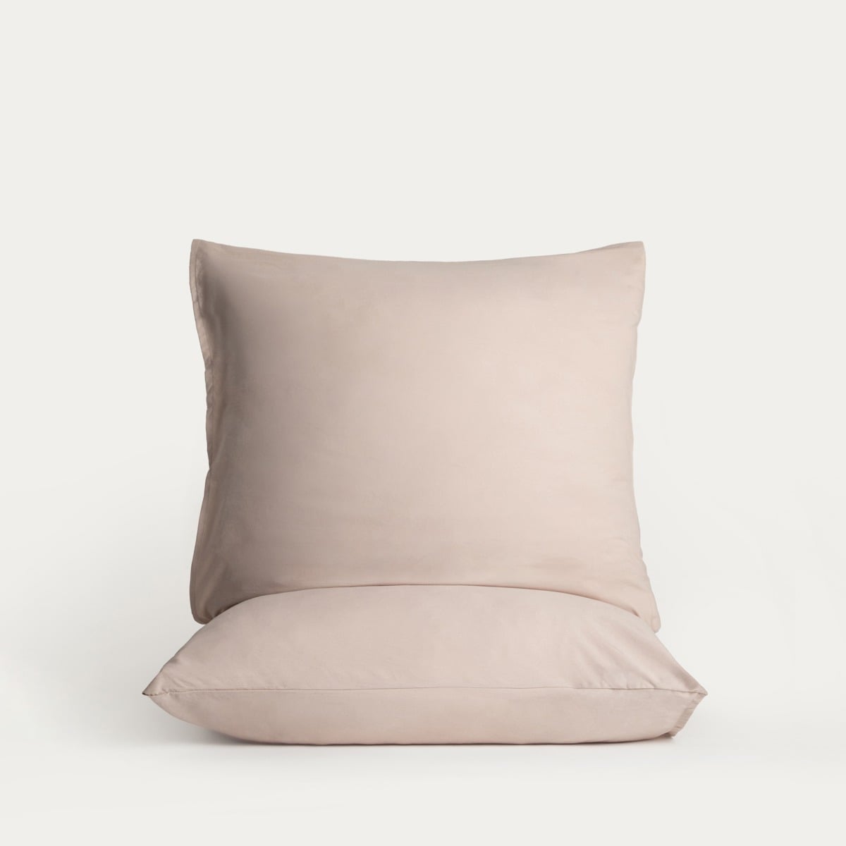 Set of Two MAISY Beige Microfibre Pillowcases 50x60 cm