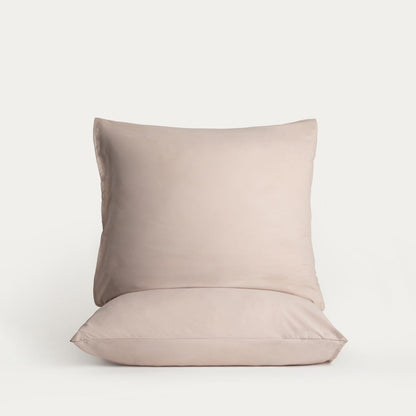 Set of Two MAISY Beige Microfibre Pillowcases 50x60 cm