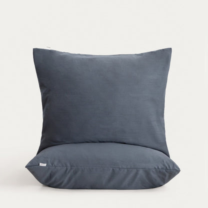 Set of Two MAISY Microfibre Grey Pillowcases 70x80 cm