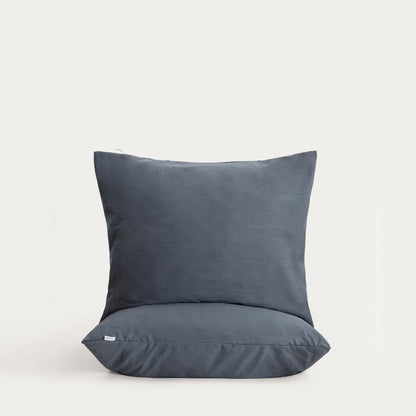 Set of Two MAISY Grey Microfibre Pillowcases 50x60 cm