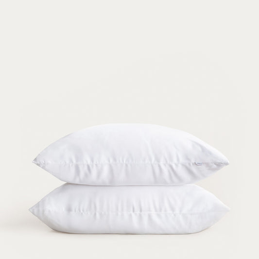 Set of Two MAISY White Microfibre Pillowcases 70x80 cm