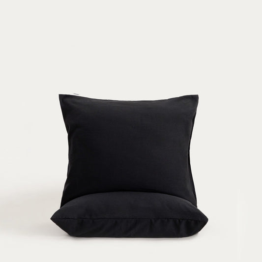 Set of Two MAISY Black Microfibre Pillowcases 50x60 cm