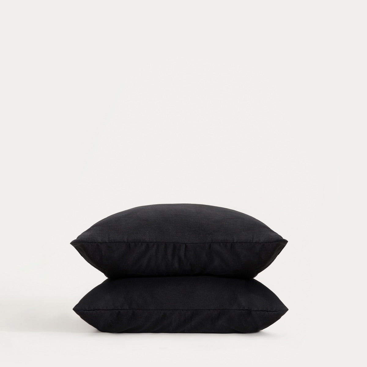 Set of Two MAISY Black Microfibre Pillowcases 50x60 cm