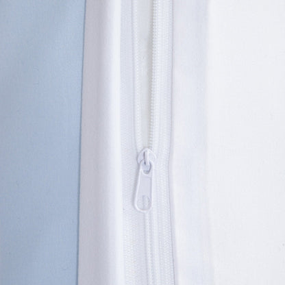 RAYAS Microfibre Bedding Set in White and Blue Stripes King Size
