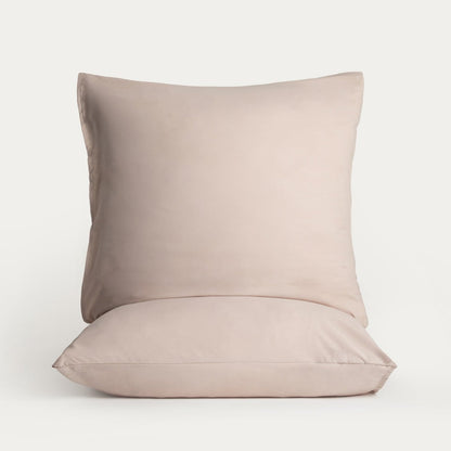 Set of Two MAISY Beige Microfibre Pillowcases 70x80 cm